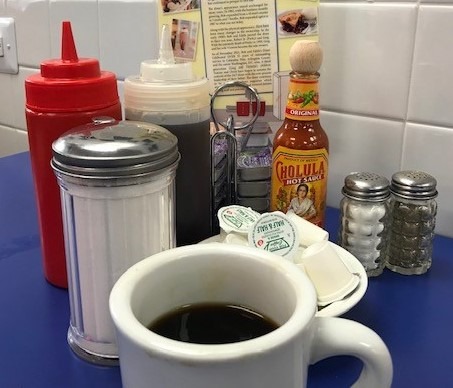 Condiments on a diner table